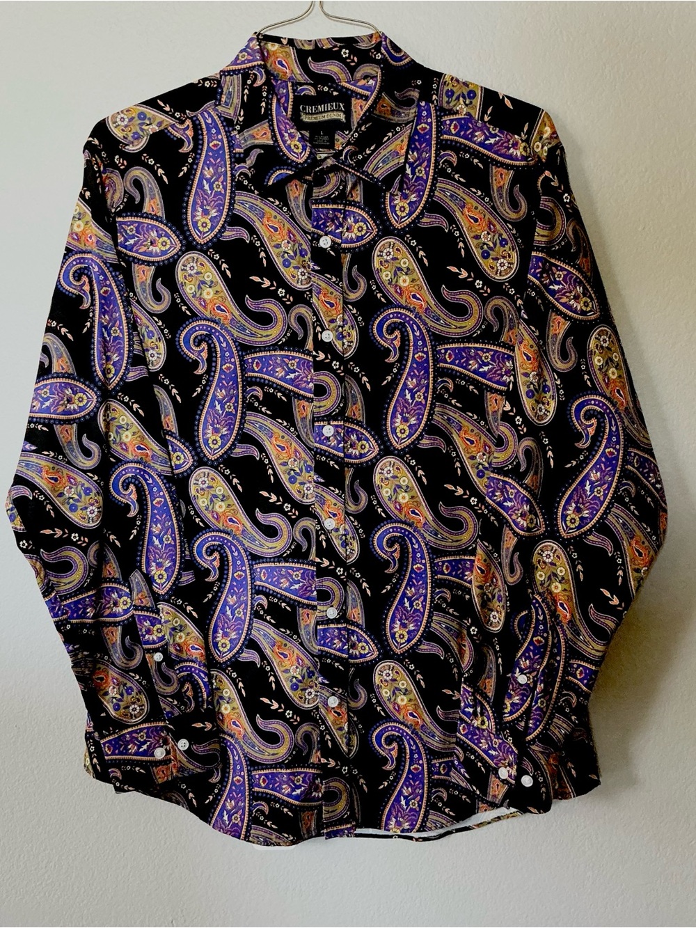 Cremieux Premium Denim Paisley Long Sleeve Shirt L